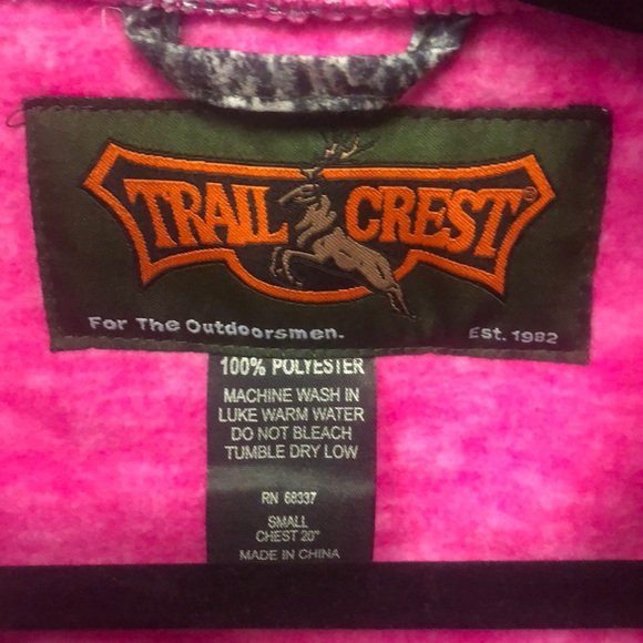 Pink and Camo Fleece Full Zip Wind Jacket - Picture 8 of 8